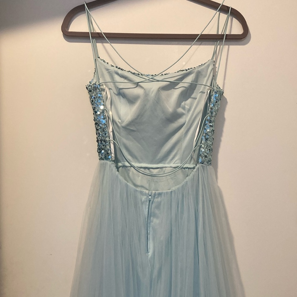 Windsor Blue Sequenced Tulle Cinderella Princess Homecoming Dress Dance Formal - Picture 5 of 16